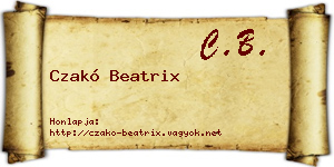 Czakó Beatrix névjegykártya